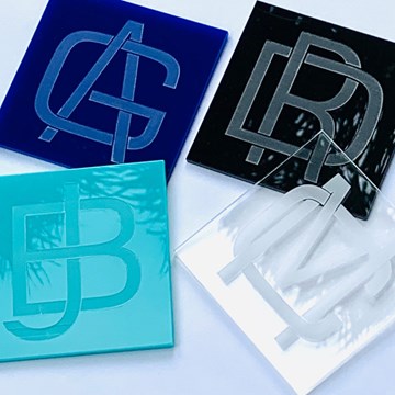 4 porta-copos azul royal quadrado personalizado