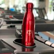 kit GYM garrafa térmica personalizada vermelha + toalha fitness com monograma